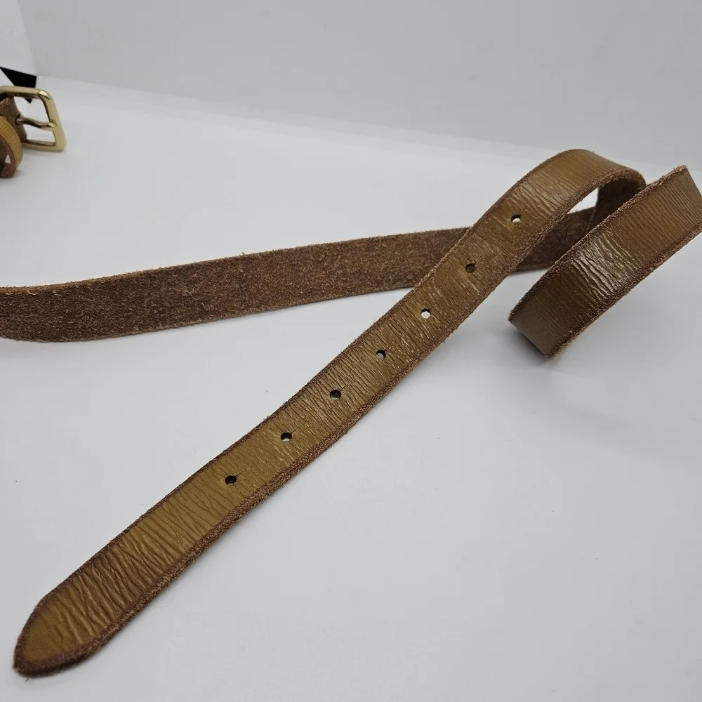 J. Crew brown leather belt with gold tone buckle large - Picture 7 of 7